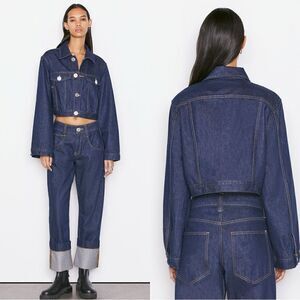 Frame Mid Denim Jean Blue Jacket Wide Sleeves Size S